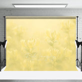 Aperturee - Aperturee Dreamy Floral Yellow Paintings Photography Backdrop
